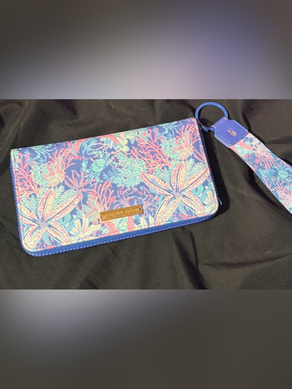 Simply Southern Blue Pink Multicolor Starfish Wristlet Wallet